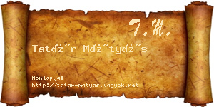 Tatár Mátyás névjegykártya