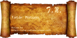 Tatár Mátyás névjegykártya