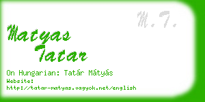 matyas tatar business card